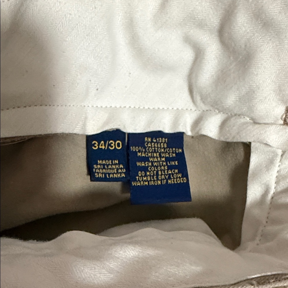 Polo Ralph Lauren Classic Fit Chino Pants Men's 34x28 Khaki Tan Cotton Twill - Picture 4 of 8